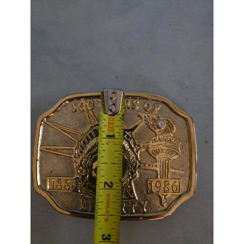 Centennial 1886-1986 Statue of Liberty Commemorate Golden Belt Buckle (O-17)